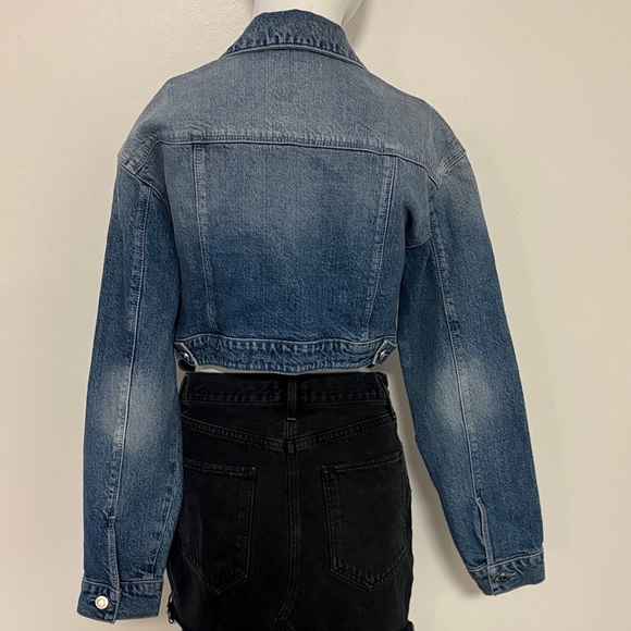 RtA Denim Lani Blue Cropped Asymmetrical Jean Jacket Coastal Cowgirl Festival - Picture 4 of 8